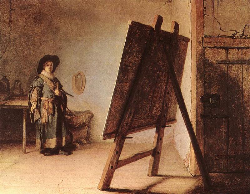 REMBRANDT Harmenszoon van Rijn The Artist in his Studio oil painting image